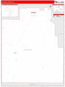 Jim Hogg County, TX Digital Map Red Line Style